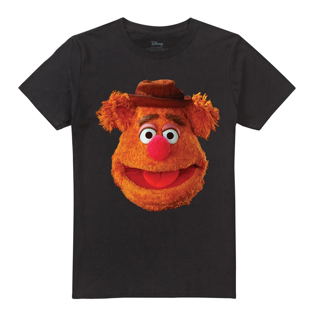 Black - Front - The Muppets Unisex Adult Fozzie Bear Face T-Shirt