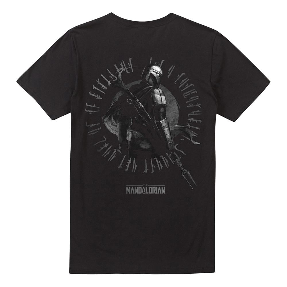 Black - Back - Star Wars The Mandalorian Unisex Adult Religion Front Back Back Print Ringspun Cotton T-Shirt