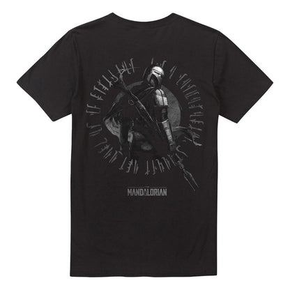 Black - Back - Star Wars The Mandalorian Unisex Adult Religion Front Back Back Print Ringspun Cotton T-Shirt