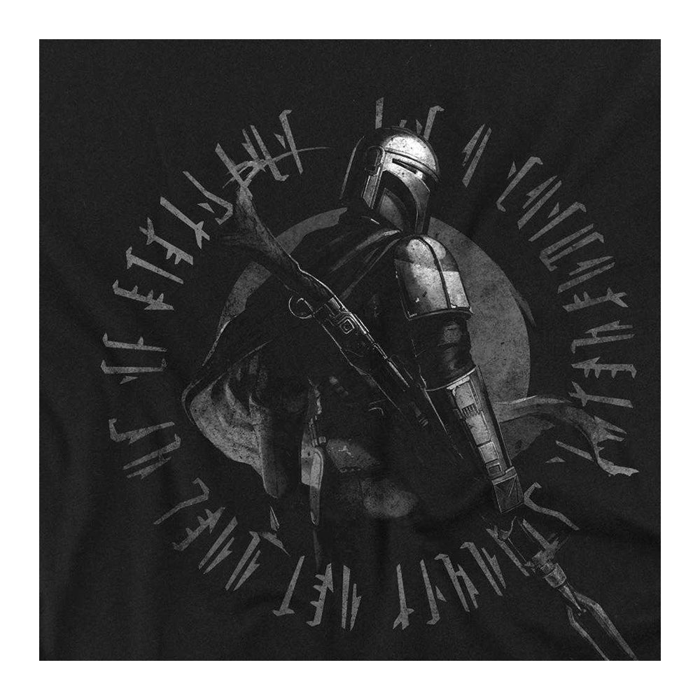 Black - Side - Star Wars The Mandalorian Unisex Adult Religion Front Back Back Print Ringspun Cotton T-Shirt