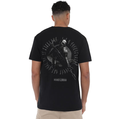 Black - Lifestyle - Star Wars The Mandalorian Unisex Adult Religion Front Back Back Print Ringspun Cotton T-Shirt