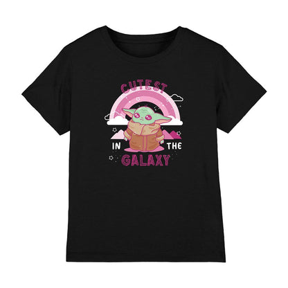 Pink - Front - Star Wars Childrens-Kids Cutest In The Galaxy Grogu Ringspun Cotton T-Shirt