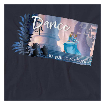 Deep Navy - Side - Cinderella Womens-Ladies Dance To Your Own Beat Prince Charming T-Shirt