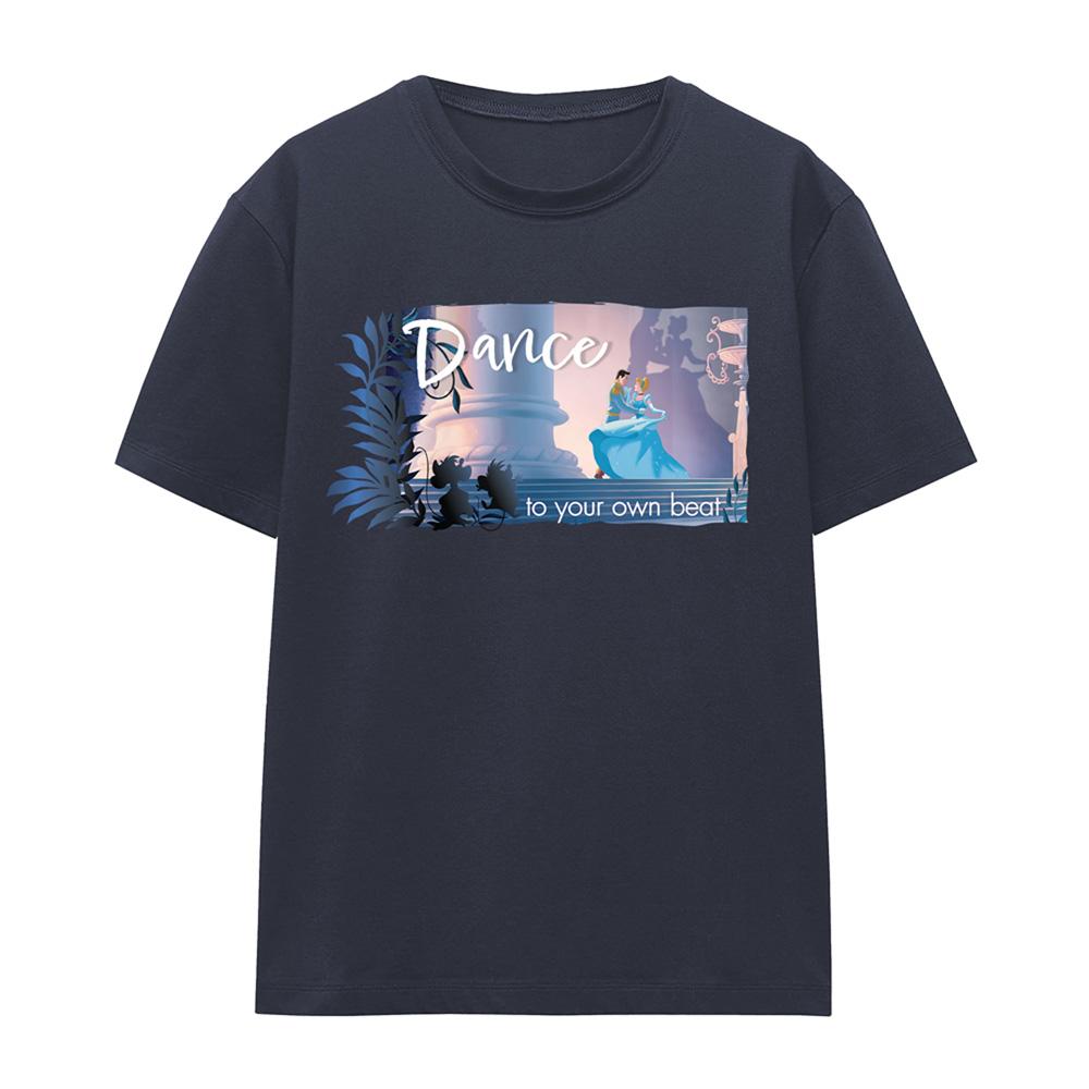 Deep Navy - Front - Cinderella Womens-Ladies Dance To Your Own Beat Prince Charming T-Shirt