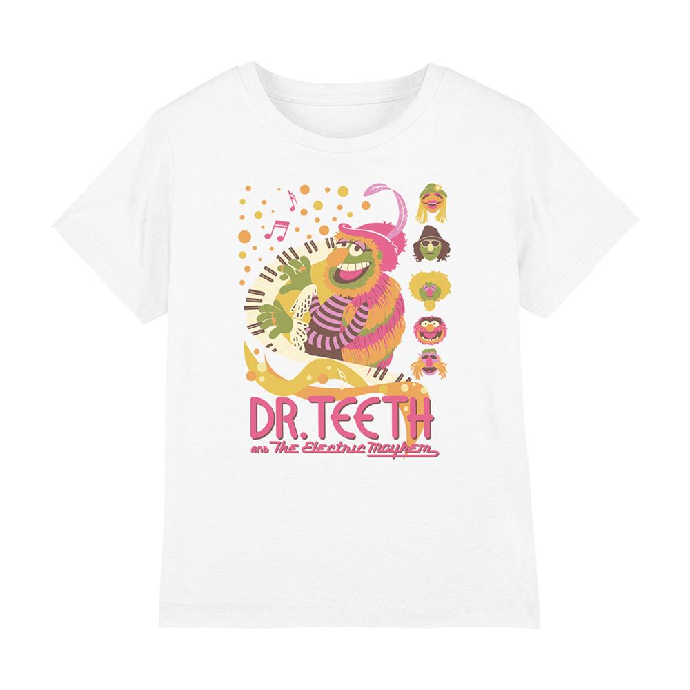 White - Front - The Muppets Childrens-Kids Dr Teeth Poster T-Shirt