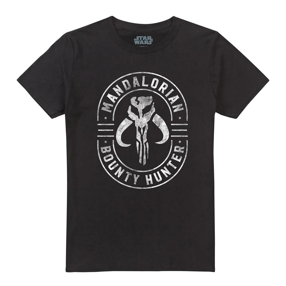 Black - Front - Star Wars Mandalorian Unisex Adult Emblem T-Shirt