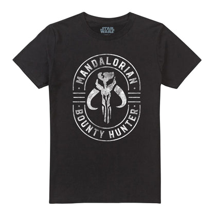 Black - Front - Star Wars Mandalorian Unisex Adult Emblem T-Shirt