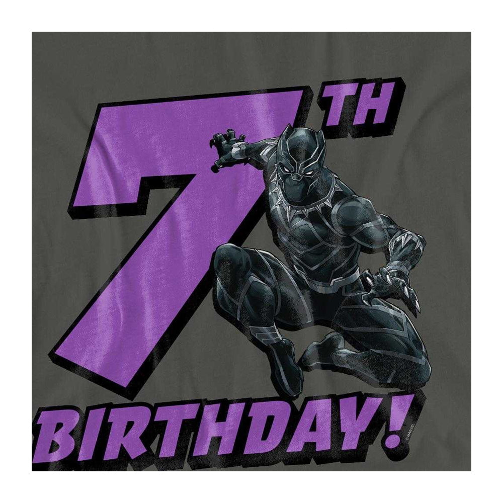 Charcoal - Side - Black Panther Womens-Ladies Birthday 7 T-Shirt