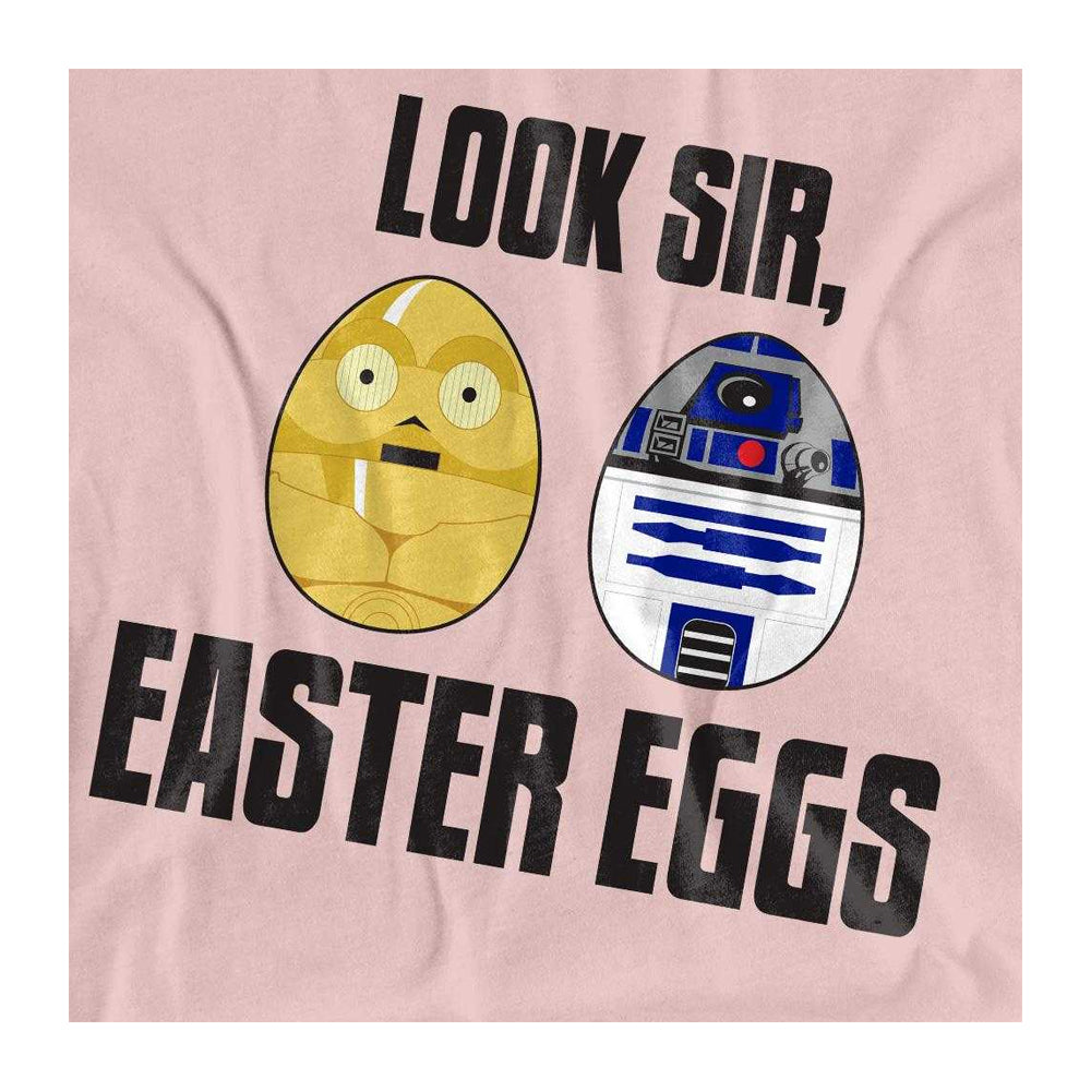 Pink - Side - Star Wars Womens-Ladies Look Sir, Easter Eggs T-Shirt