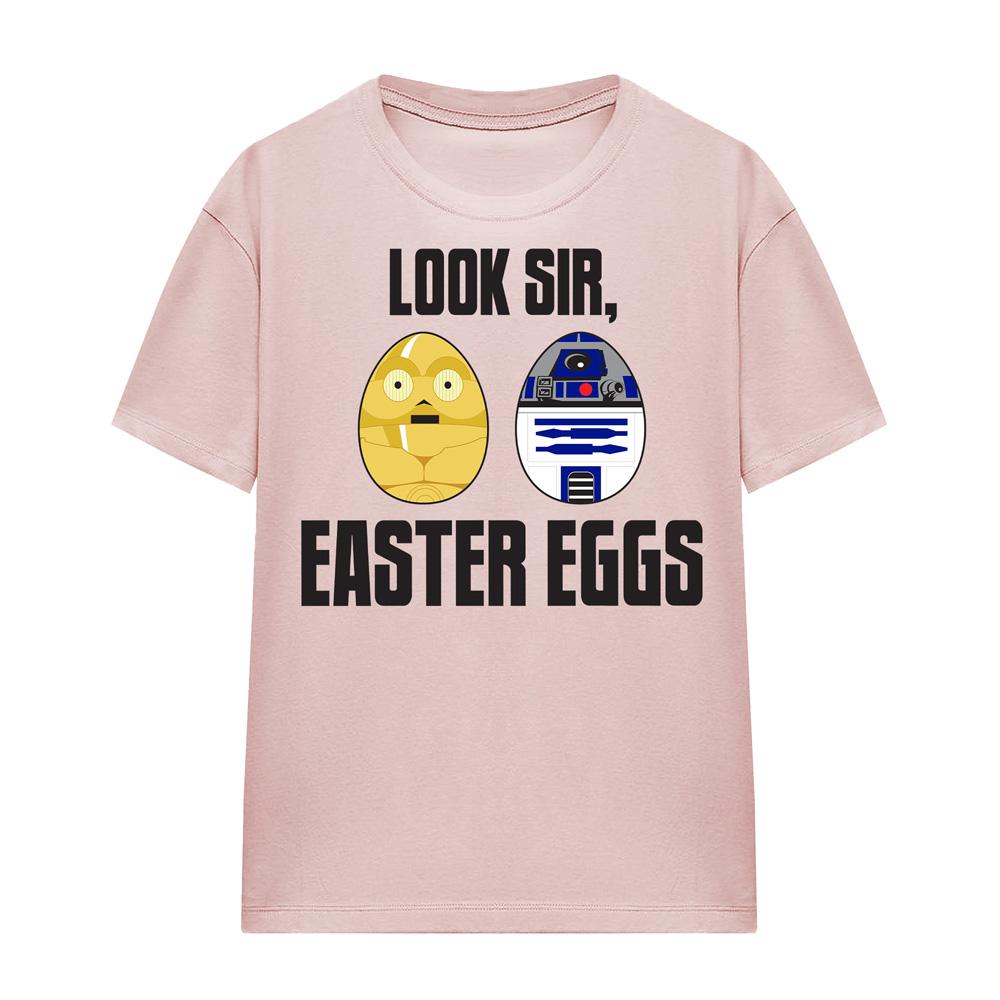 Pink - Front - Star Wars Womens-Ladies Look Sir, Easter Eggs T-Shirt