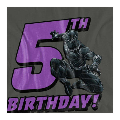 Charcoal - Side - Black Panther Womens-Ladies 5th Birthday T-Shirt