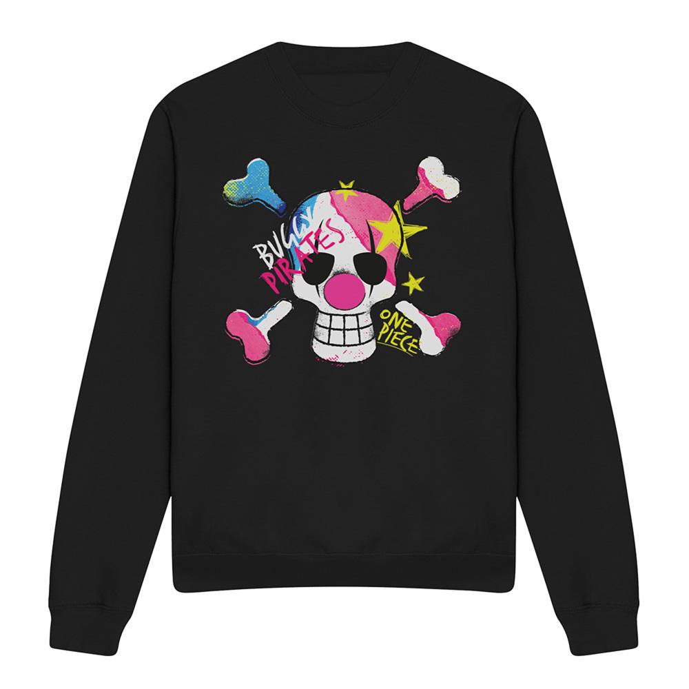 Black - Front - One Piece Unisex Adult Buggy Grafitti Logos Long-Sleeved Sweatshirt