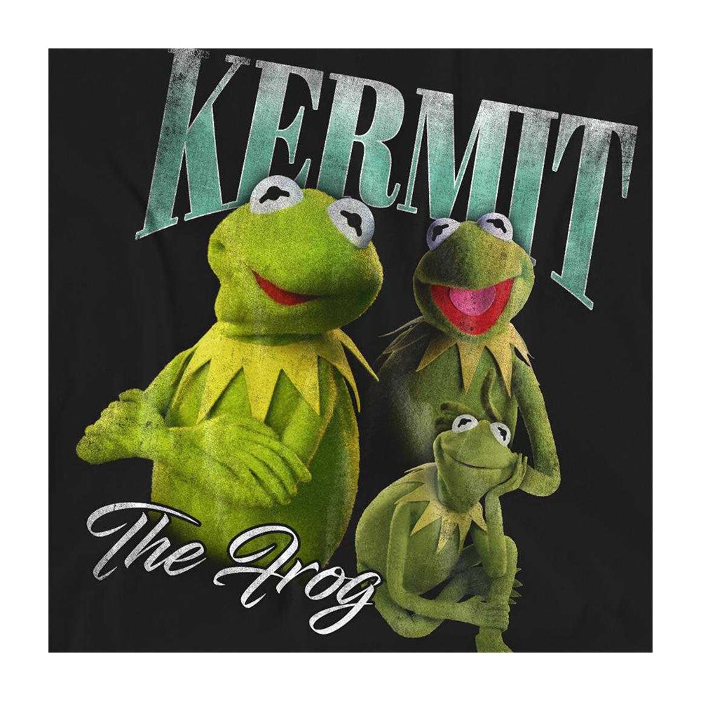 Black - Side - The Muppets Womens-Ladies Kermit Homage T-Shirt