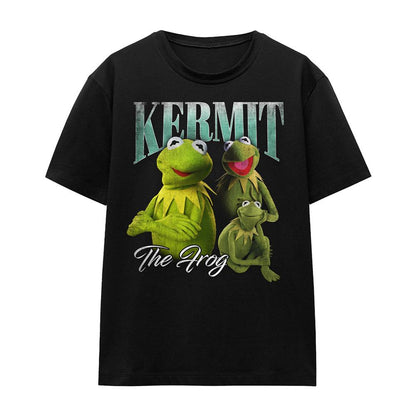 Black - Front - The Muppets Womens-Ladies Kermit Homage T-Shirt
