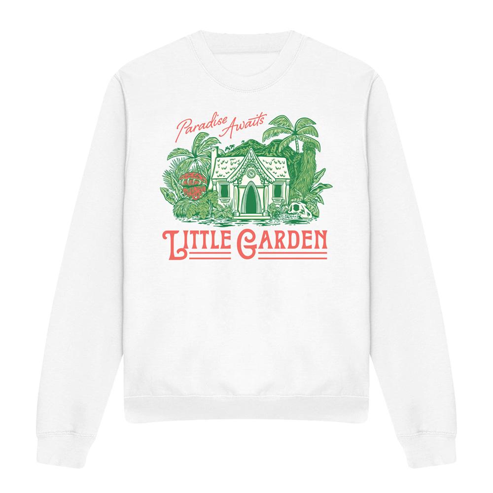 White - Front - One Piece Unisex Adult House Of Wax Little Garden Sweatshirt