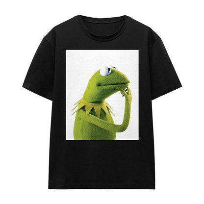 Black - Front - The Muppets Womens-Ladies Ponder Kermit T-Shirt