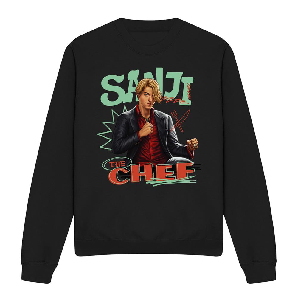Black - Front - One Piece Unisex Adult Sanji Long-Sleeved Sweatshirt