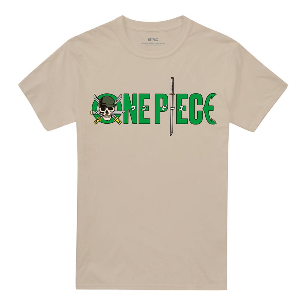 Sand - Front - One Piece Unisex Adult Roronoa Zoro Sword Ringspun Cotton T-Shirt