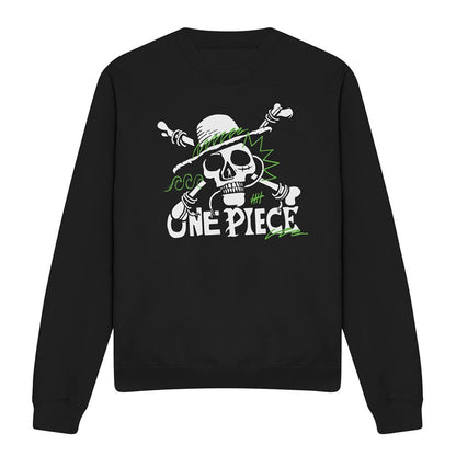 Black - Front - One Piece Unisex Adult Jolly Roger Sweatshirt