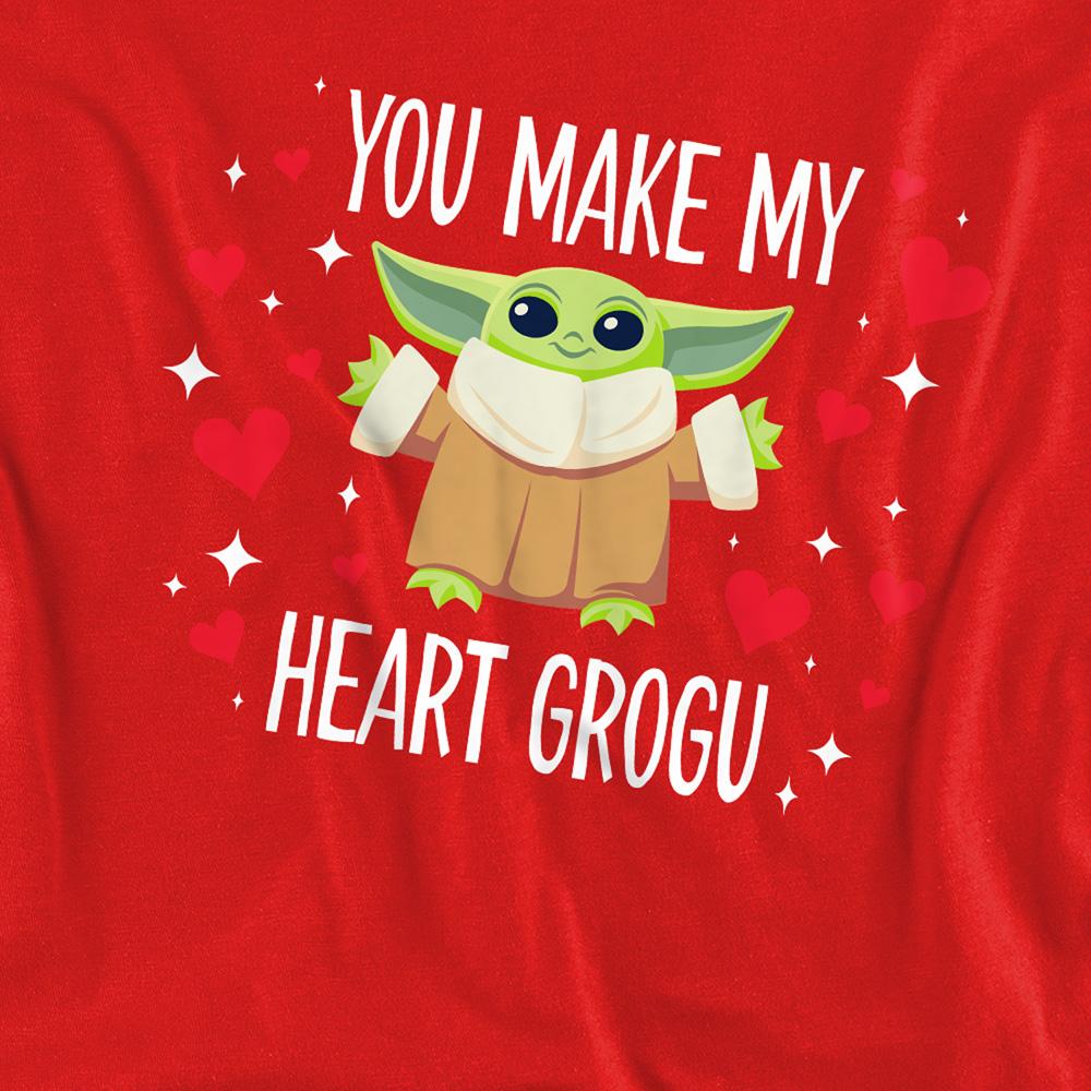 Red - Side - Star Wars Unisex Adult You Make My Heart Grogu Sweatshirt