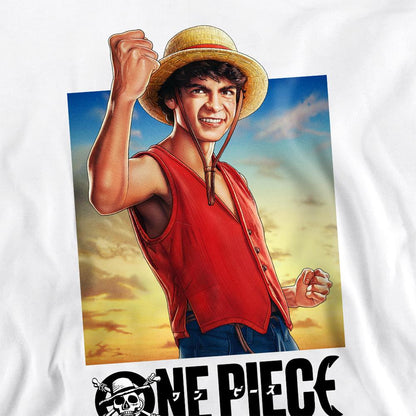 White - Side - One Piece Unisex Adult Luffy Straw Hat Sweatshirt