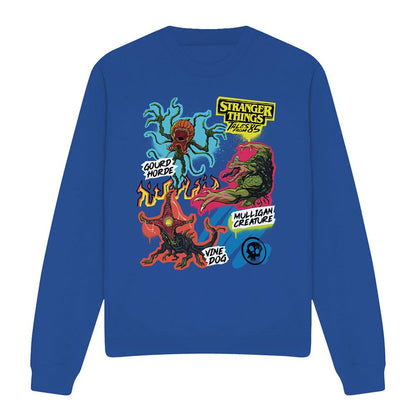 Royal Blue - Front - Stranger Things: Tales from ´85 Unisex Adult Monsters Scrapbook Sweatshirt