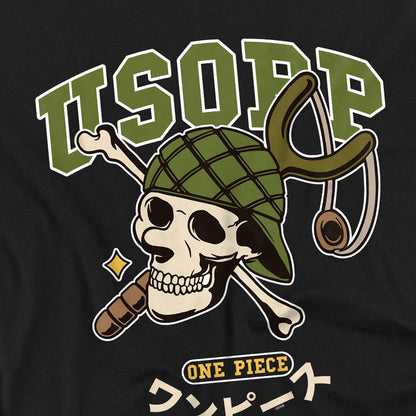 Black - Side - One Piece Childrens-Kids Usopp Ringspun Cotton T-Shirt