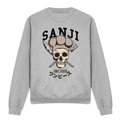 Athletic Heather - Front - One Piece Unisex Adult Sanji Collegic Sweatshirt