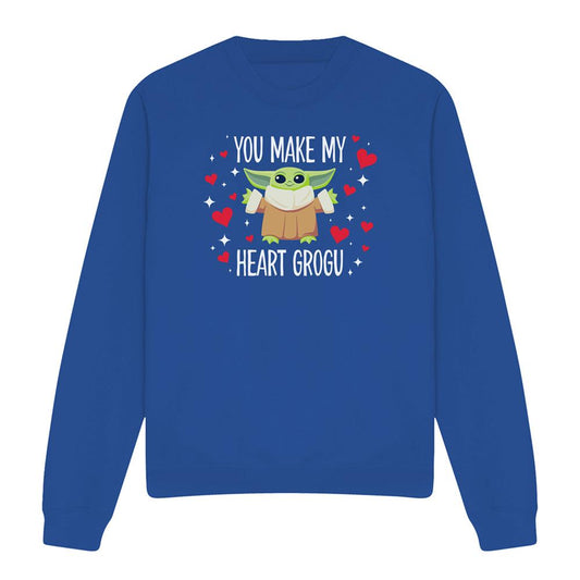 Royal Blue - Front - Star Wars: The Mandalorian Unisex Adult You Make My Heart Grogu Sweatshirt