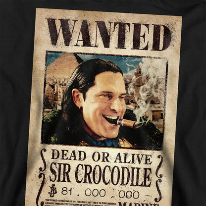 Black - Side - One Piece Unisex Adult Crocodile Wanted Poster Sweatshirt