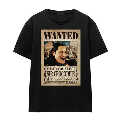 Black - Front - One Piece Womens-Ladies Crocodile Wanted Poster T-Shirt