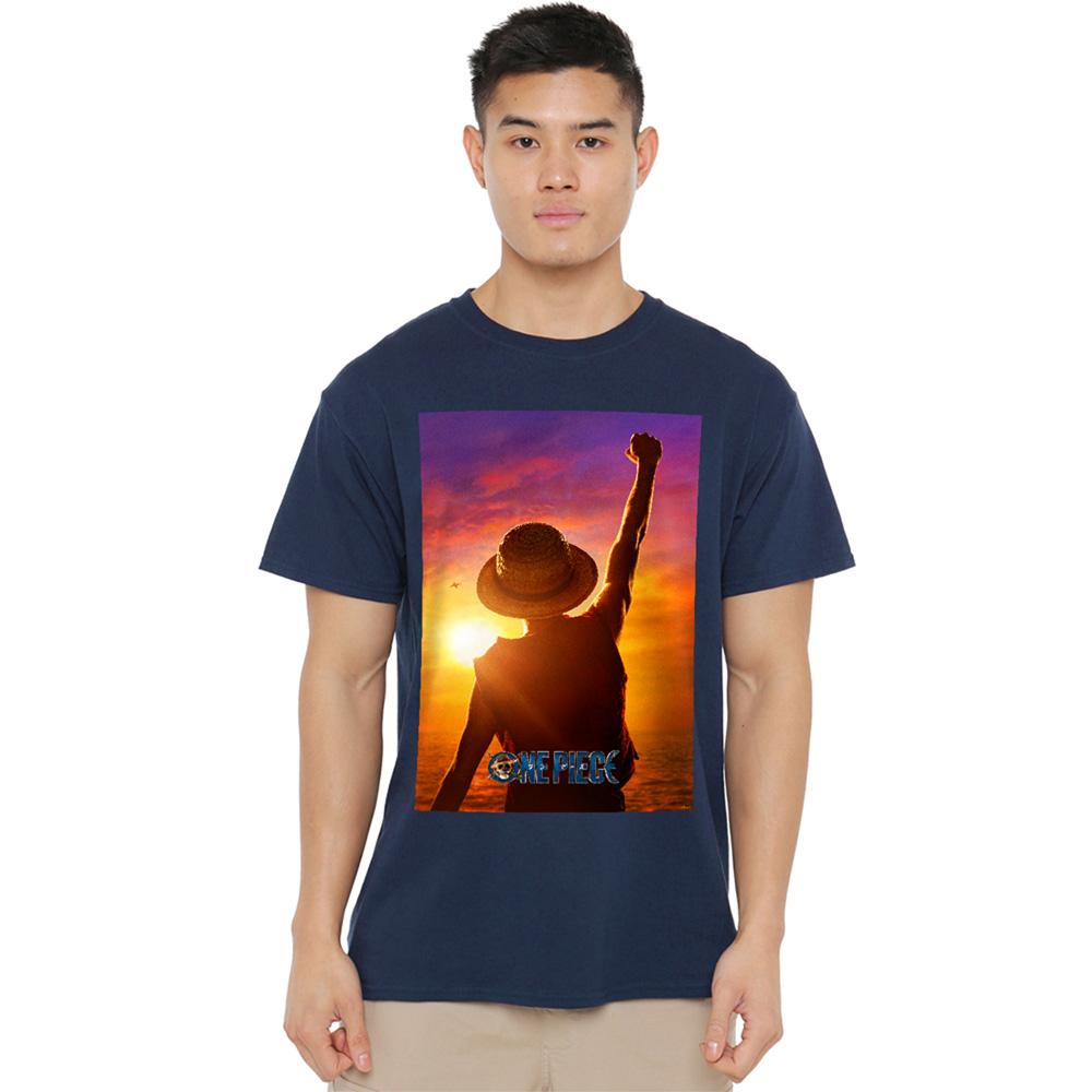 Navy - Lifestyle - One Piece Unisex Adult Luffy Sunset T-Shirt