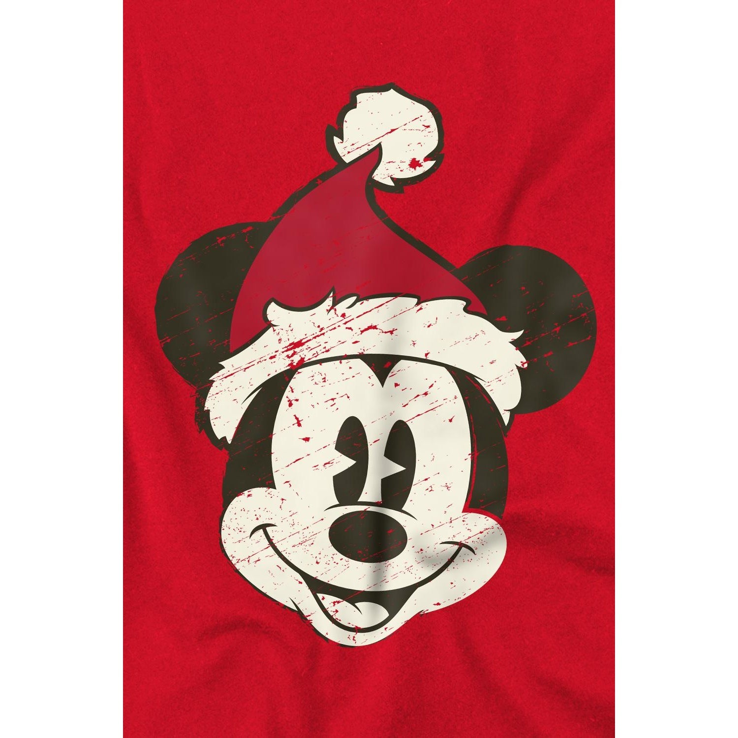 Red - Lifestyle - Disney Mens Mickey Mouse Santa Face T-Shirt