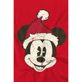 Red - Lifestyle - Disney Mens Mickey Mouse Santa Face T-Shirt