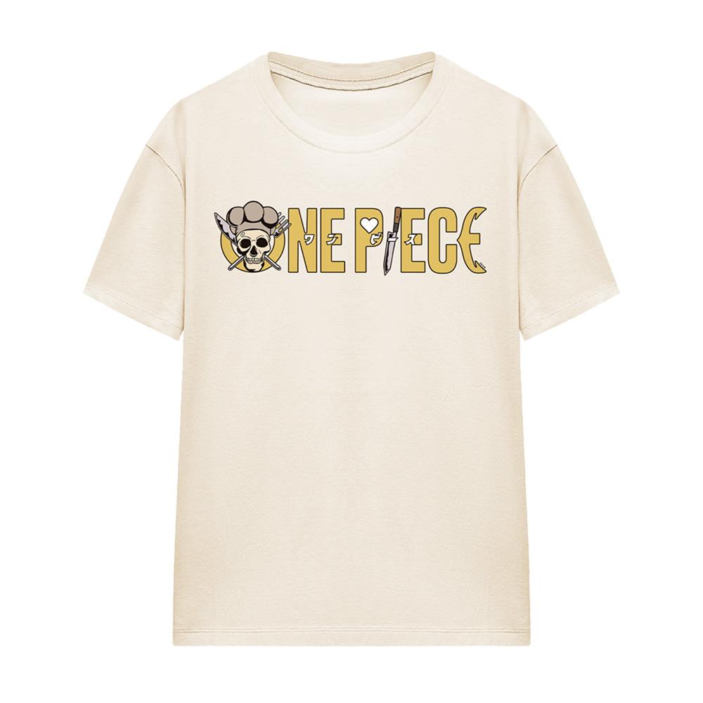 Natural - Front - One Piece Womens-Ladies Sanji Logo T-Shirt