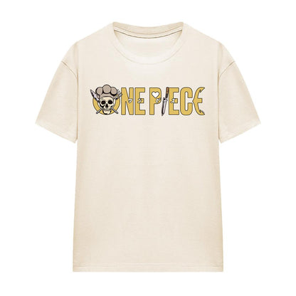 Natural - Front - One Piece Womens-Ladies Sanji Logo T-Shirt