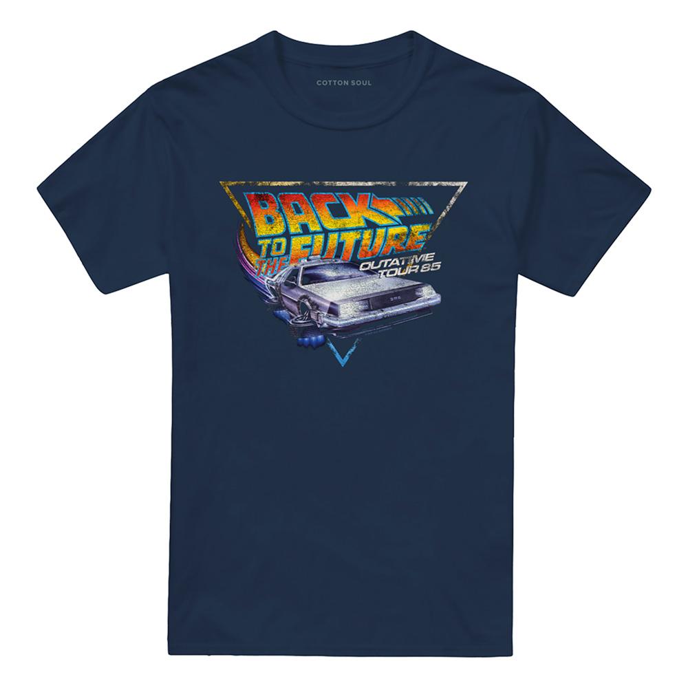 Navy - Front - Back To The Future Unisex Adult Tour T-Shirt
