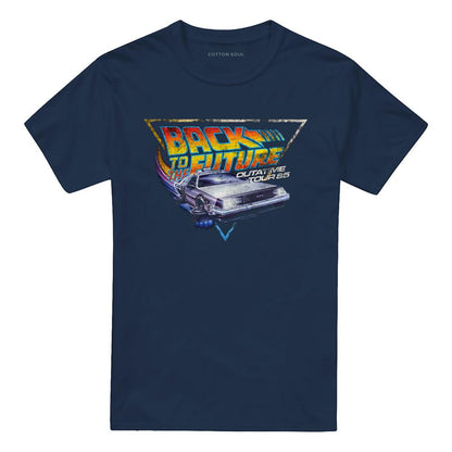 Navy - Front - Back To The Future Unisex Adult Tour T-Shirt