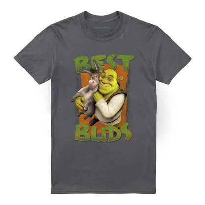 Charcoal - Front - Shrek Unisex Adult Best Buds Shrek T-Shirt