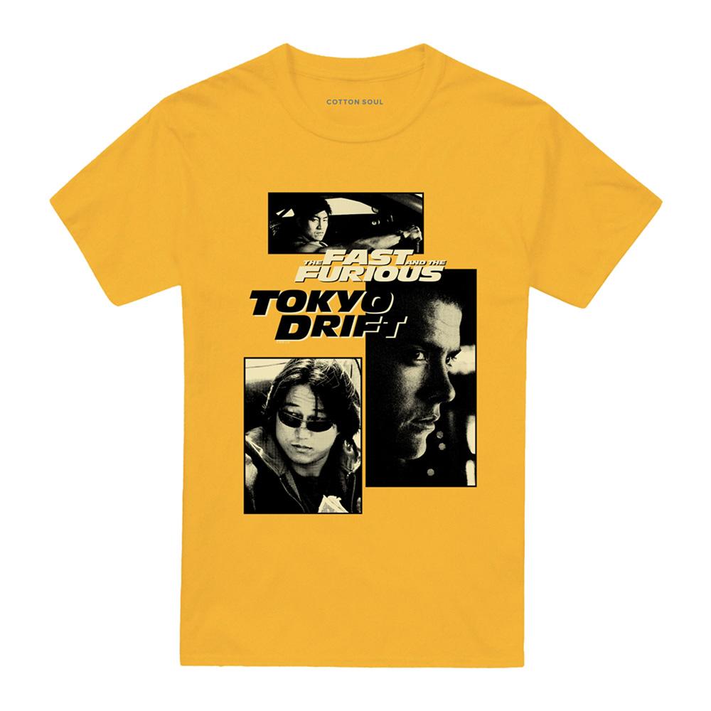 Gold - Front - Fast & Furious Tokyo Drift Unisex Adult Cast T-Shirt