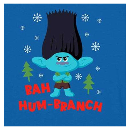 Royal Blue - Side - Trolls Childrens-Kids Bah Humbranch T-Shirt