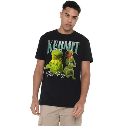 Black - Lifestyle - The Muppets Unisex Adult Kermit Homage Ringspun Cotton T-Shirt