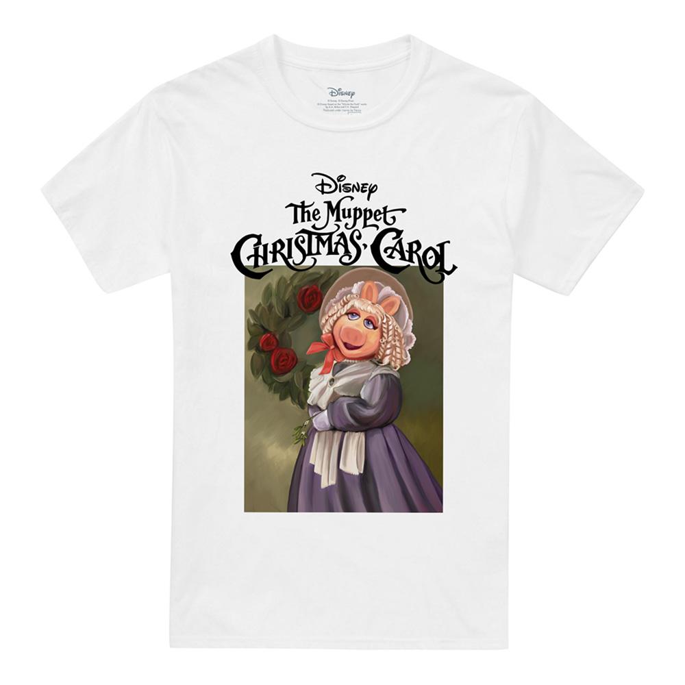 White - Front - The Muppets Christmas Carol Unisex Adult Miss Piggy Ringspun Cotton T-Shirt