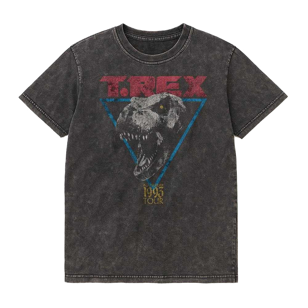 Black - Front - Jurassic Park Unisex Adult Trex Vintage T-Shirt
