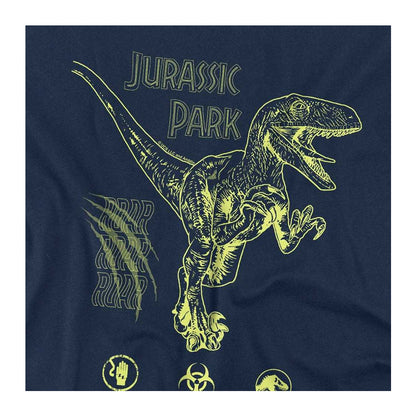 Navy - Side - Jurassic Park Childrens-Kids Roar T-Shirt