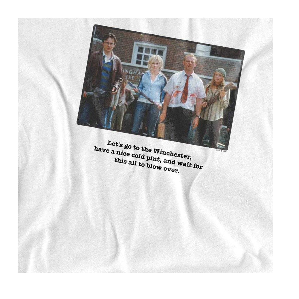 White - Side - Shaun Of The Dead Unisex Adult Winchester Ringspun Cotton T-Shirt