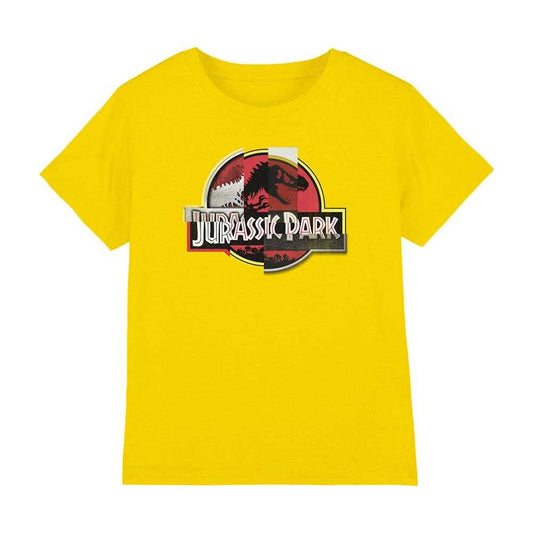 Yellow - Front - Jurassic Park Childrens-Kids Collage T-Shirt