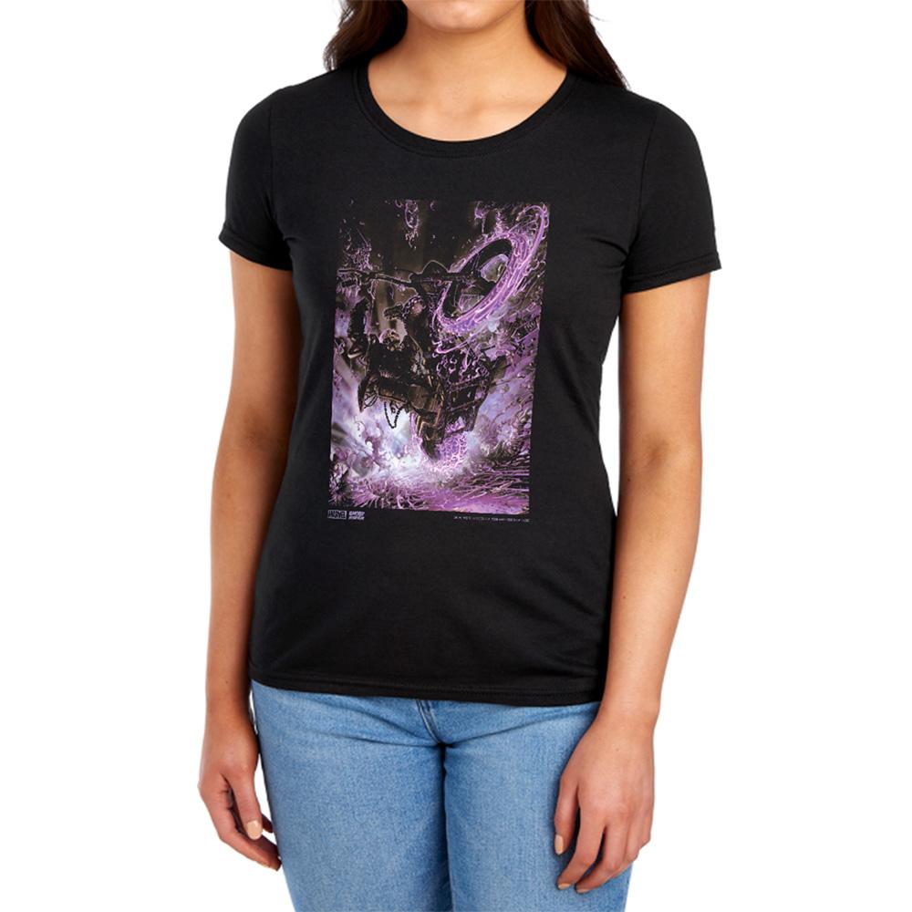 Black - Lifestyle - Ghost Rider Womens-Ladies Pain Ringspun Cotton Fitted T-Shirt