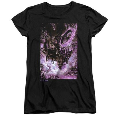 Black - Front - Ghost Rider Womens-Ladies Pain Ringspun Cotton Fitted T-Shirt