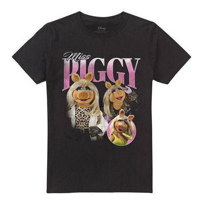 Black - Front - The Muppets Unisex Adult Miss Piggy Homage T-Shirt